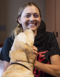 Stefanie Putnam and her service dog, Kaz