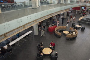 Students take advantage of the variety of seating options throughout the BAB.