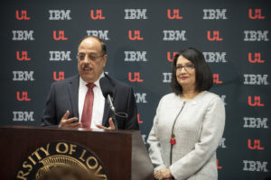 IBM's Naguib Attia and UofL President Neeli Bendapudi. 