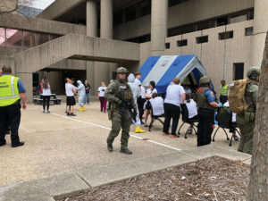 Medical students and first responders participate in a mass shooting drill