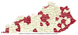 Kentucky counties with school districts participating in Dataseam.