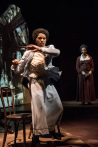 Sidney Edwards and Mutiyat Ade-Salu in Miss Ida B. Wells, Fall 2017