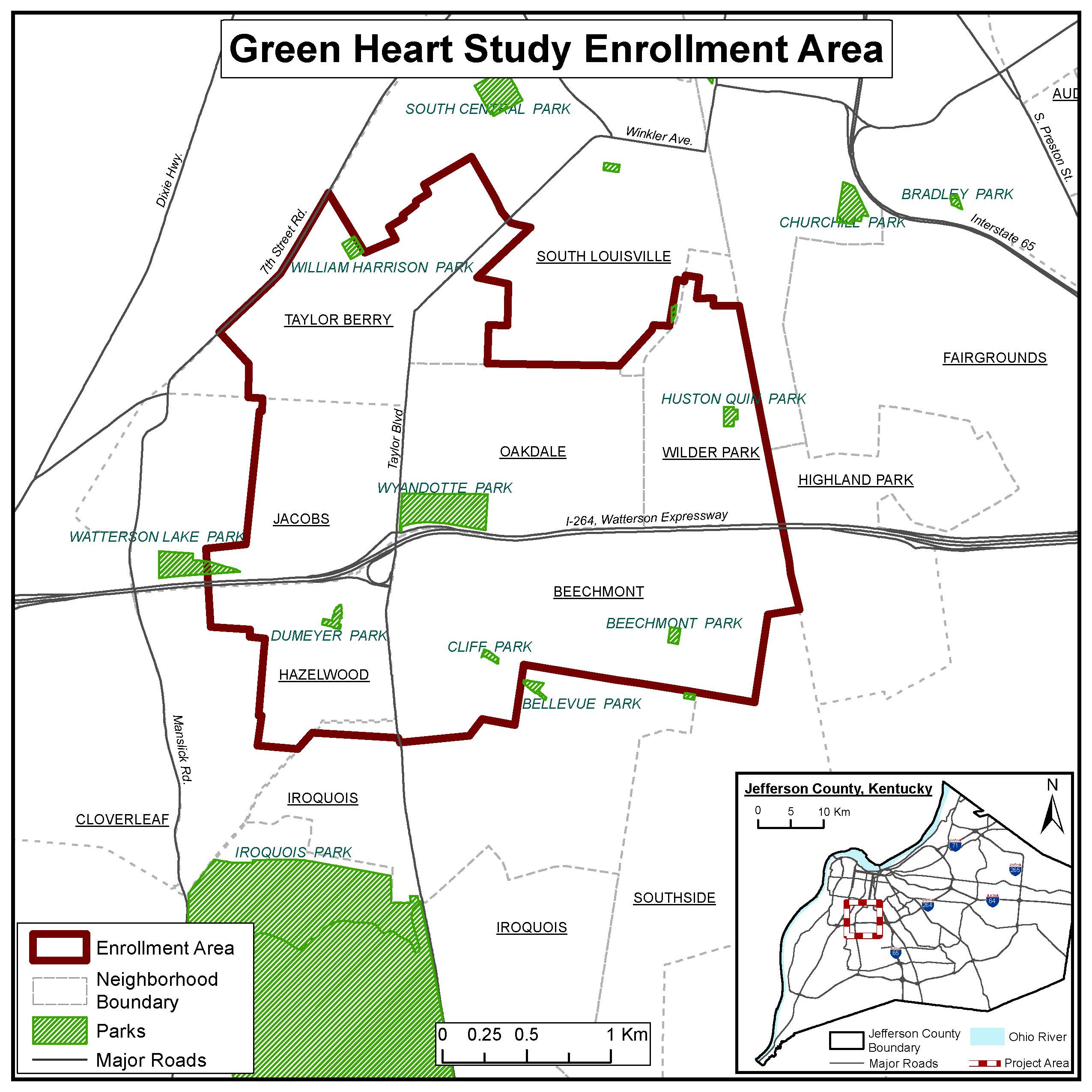 Map of the testing area in South Louisville for this round of the Co-Immunity Project.