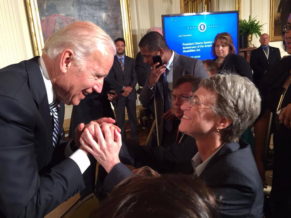 CEHD professor Mary Hums with Vice President Joe Biden in Washington, D.C., on July 20.