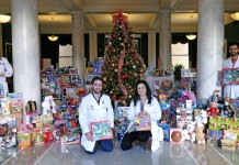 Residents and fellows in the UofL School of Medicine collected 500 toys for Toys for Tots. Faculty, staff and students added another 70 for a total of 570.