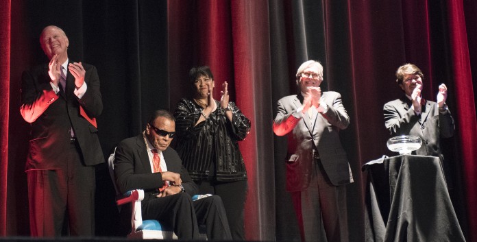 Muhammad Ali at the Louisville Palace on Sept. 17, 2015 after receiving the Grawemeyer Spirit Award.