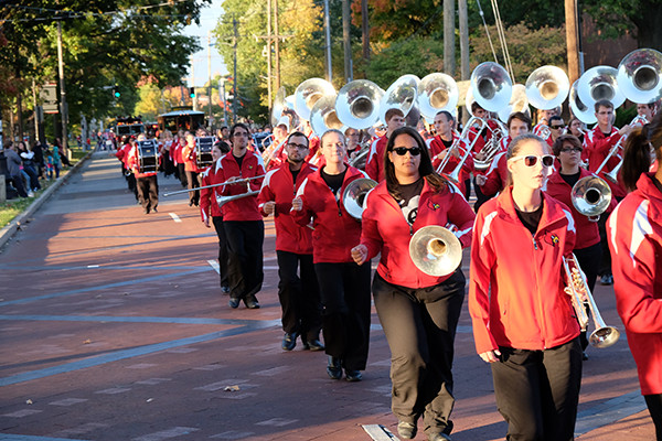 Marching during last year's Homecoming Parade