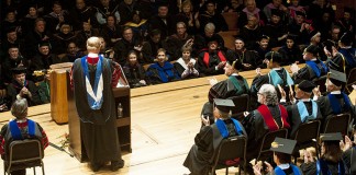 President James Ramsey at the 2014 State of the University address.