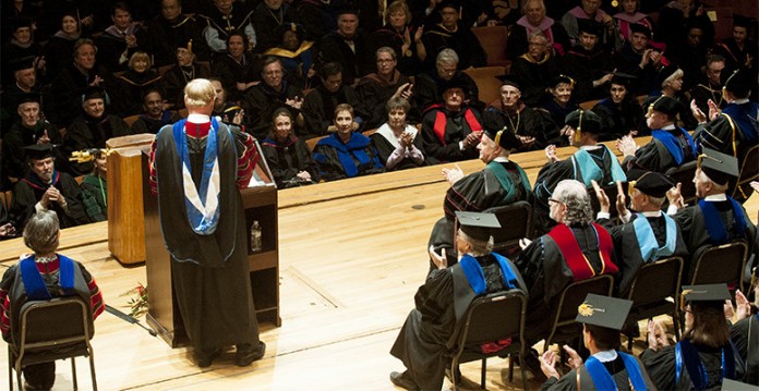 President James Ramsey at the 2014 State of the University address.