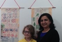 Student Evan Green with Crane House instructor Ruchi Malhotra