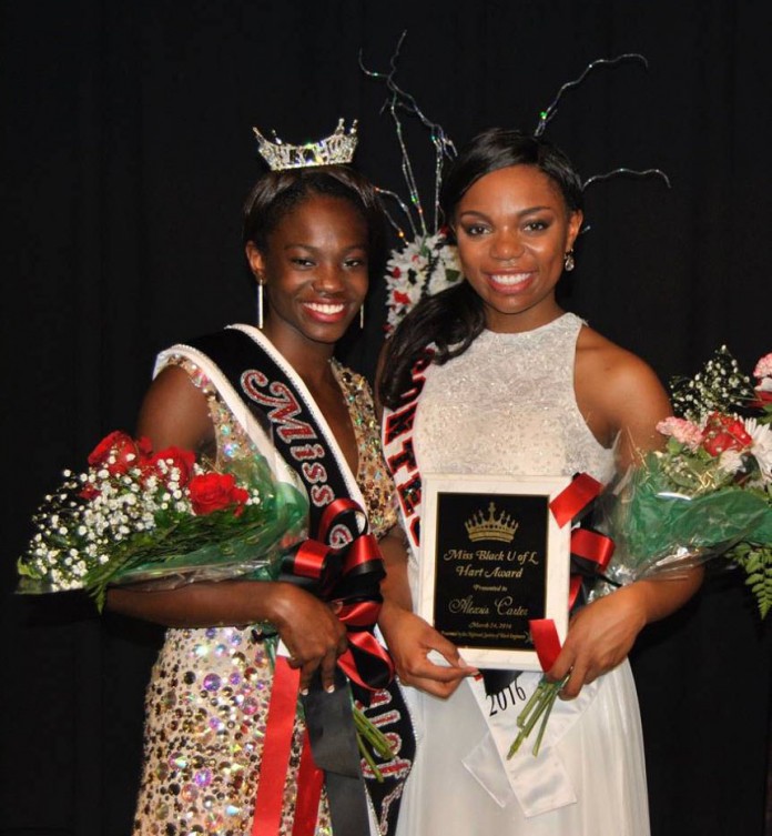 Miss Black UofL Alexis Murry and Hart Award winner, Alexsis Carter