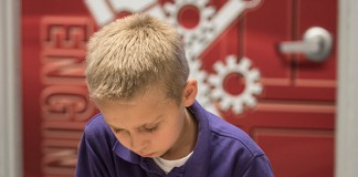 A West End student in the new maker space provided by the Speed School.