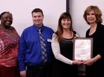 From L to R: School of Nursing faculty Montray Smith, Red Cross Community Preparedness & Resilience Manager Robert Baldwin, Red Cross Louisville Area Chapter Chief Executive Officer Jennifer Adrio, and School of Nursing Dean Marcia Hern.