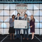 left to right is Ky. Lt. Gov. Jenean Hampton, MoveMe team members Andy Ortegon and Eric Reskin, and Christine Wildes from Idea State U