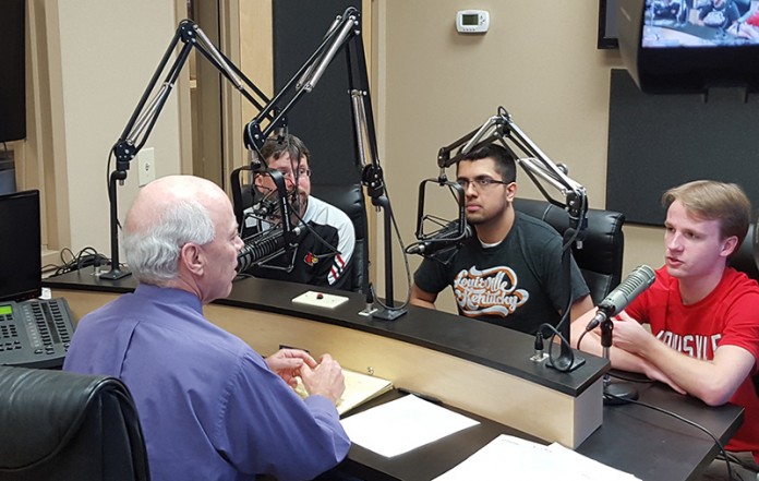 Quiz Bowl team coach Matt Church (Advisor, Arts & Sciences) and team members were interviewed for 'UofL Today with Mark Hebert.'