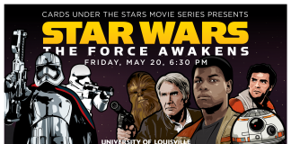 Cards Under the Stars Movie Series kicks off with 'Star Wars: The Force Awakens' May 20. Design by Ross Bradley.