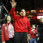 Muhammad Ali at a UofL Basketball game.