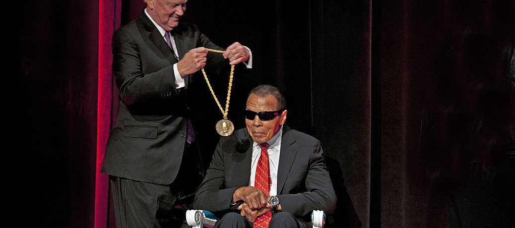 Muhammad Ali received the inaugural Grawemeyer Spirit Award in 2015.