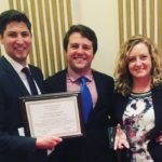 From left, SBA Vice President Brandon Guernsey, ABA Law Student Division Delegate John Weber and SBA President Katie Bonds.