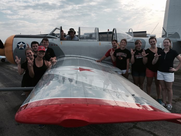 UofL dental students volunteering at the 2015 Spirit of '45 event.