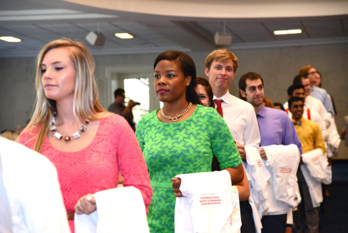 Dental students at the White Coat Ceremony.