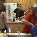 A group of first-year Brandeis School of Law students volunteer at the Ronald McDonald House.