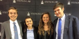 The 2015-16 Moot Court team in Tampa, Florida.