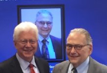 Melvyn Koby, M.D., right, with Henry Kaplan, M.D., chair the UofL Department of Ophthalmology and Visual Sciences
