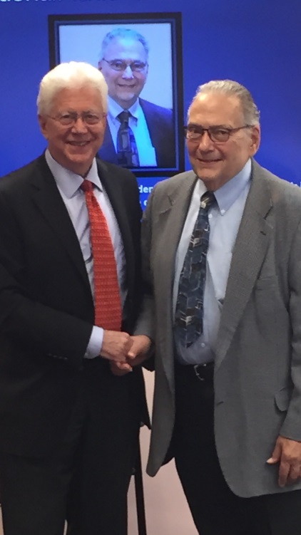 Melvyn Koby, M.D., right, with Henry Kaplan, M.D., chair the UofL Department of Ophthalmology and Visual Sciences
