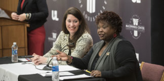 Kentucky Secretary of State Alison Lundergan Grimes kicked off her second Statewide Civic Engagement Tour at UofL last week.