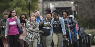 UofL's inaugural Unity Week kicked off with a March on Grawemeyer.