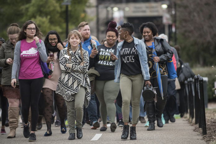 UofL's inaugural Unity Week kicked off with a March on Grawemeyer.