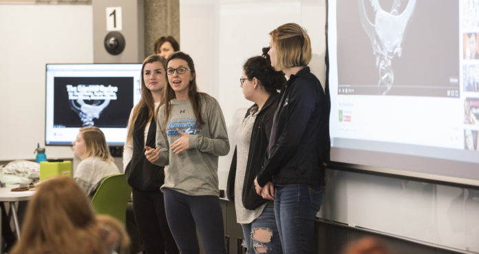 Located on the third floor of Ekstrom Library, the TILL features an active learning classroom similar to what will be available in the new academic classroom building, currently under construction on Belknap Campus and scheduled to open in fall 2018.