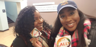 The HSC Ally Campaign includes faculty, staff and students uploading selfies via social media while wearing ally stickers.