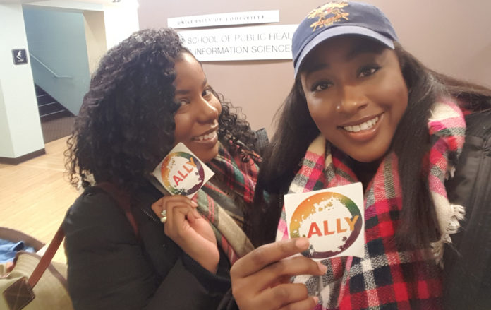 The HSC Ally Campaign includes faculty, staff and students uploading selfies via social media while wearing ally stickers.