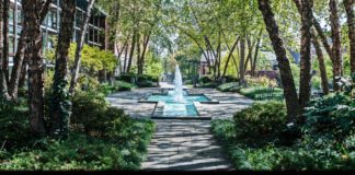 Schneider Fountain on the Belknap Campus.