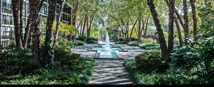 Schneider Fountain on the Belknap Campus.