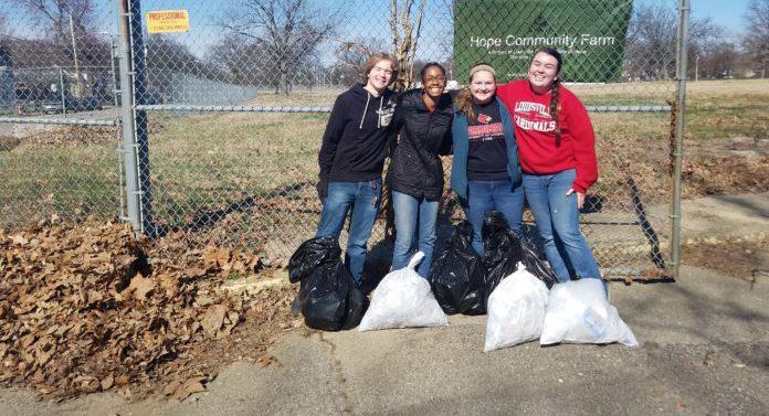 ASB students participate in pre-trip service before heading to Baltimore.