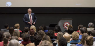 Interim President Dr. Greg Postel hosted budget forums on both the Belknap and HSC campuses.