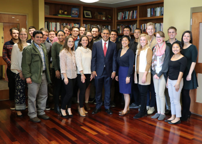 Federal judge Amul Thapar visited the McConnell Center and met with students in Dr. Gary Gregg’s political leadership class (UofL political science department).