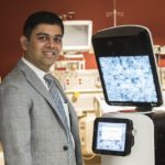 UofL tele-stroke consultation robot with Jignesh Shah, M.D., of the UofL Stroke Program