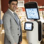 UofL tele-stroke consultation robot with Jignesh Shah, M.D., of the UofL Stroke Program