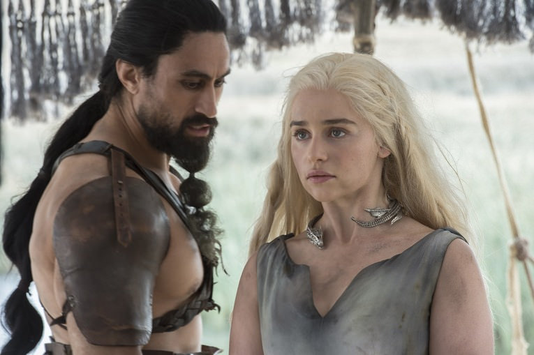 Characters from 'Game of Thrones,' Khal Drogo and Daenerys Targaryen, speak Dothraki, invented by linguist David Peterson, who is speaking at UofL on April 14.