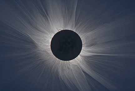 Total eclipse on Mar. 20, 2015 at Svalbard, Norway. Photo by S. Habbal, M. Druckmüller and P. Aniol, courtesy NASA.