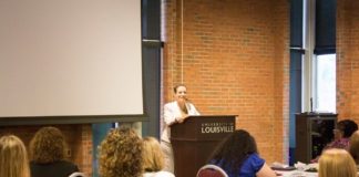 Dawne Gee spoke at the fifth annual Women's Leadership Conference about the power of a positive attitude.