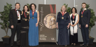 2017 Grawemeyer Award recipients Gary Dorrien, Diana Hess, Paula McAvoy, Marsha Linehan, Dana Burde and Andrew Norman