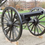 This replica of a Civil War era 3-inch Parrott Rifle typically sits on the front lawn of the University of Louisville and was dedicated in Logan’s memory May 13, 1978, by retired Air Force Gen. Russell E. Dougherty, a 1948 graduate of the Brandeis School of Law. It is currently undergoing maintenance.