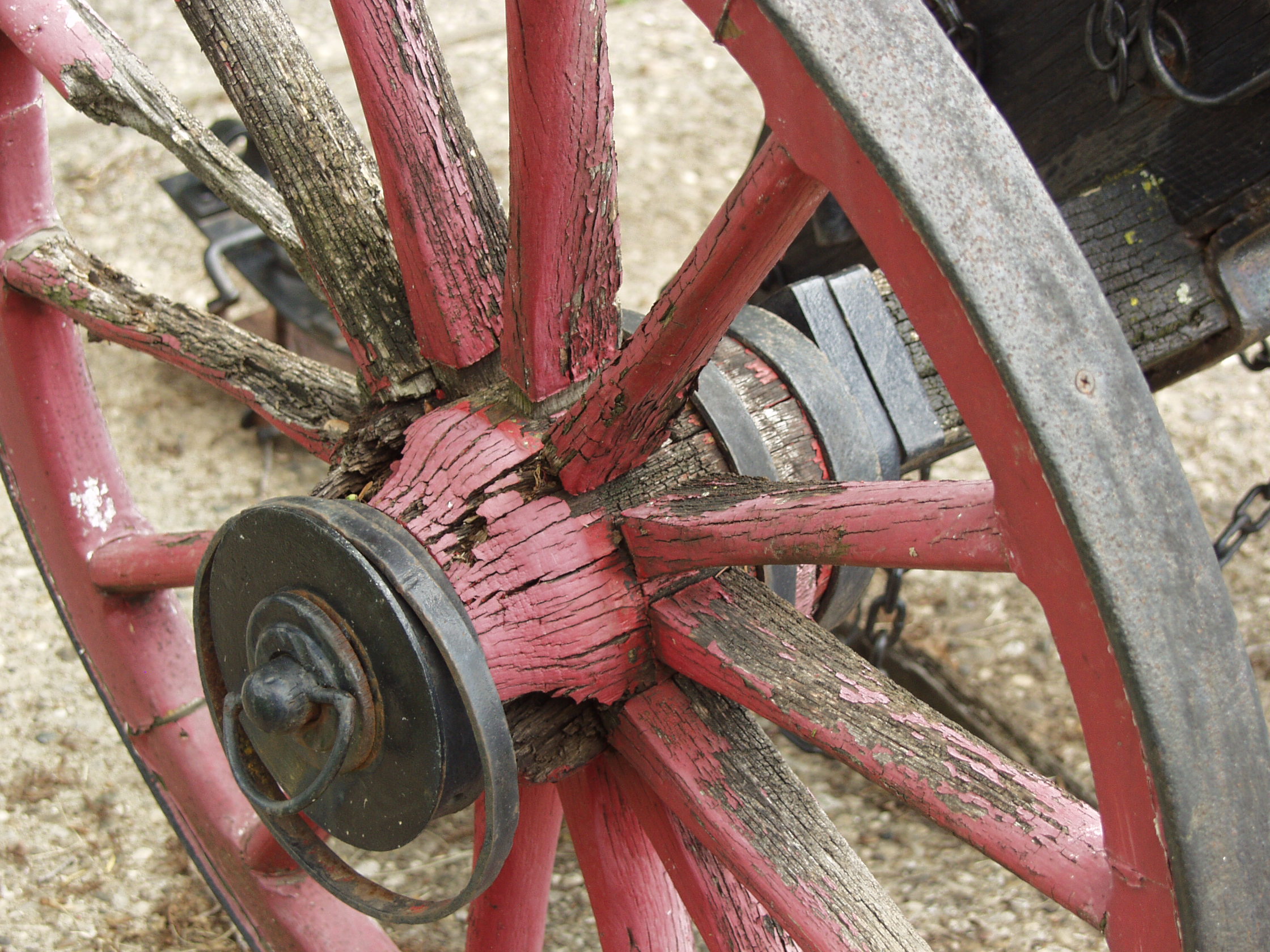 The Logan Battery's wood wheels and spokes are susceptible to rot due to moisture.