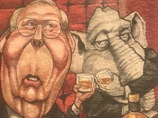 The most popular attraction in the new exhibit is the section that focuses on how Senator McConnell has been spoofed by the media during his 40-year political career.