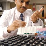 Aruni Bhatnagar in lab